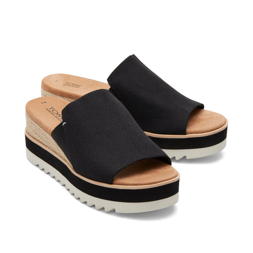 Diana Canvas Mule Wedge Sandal