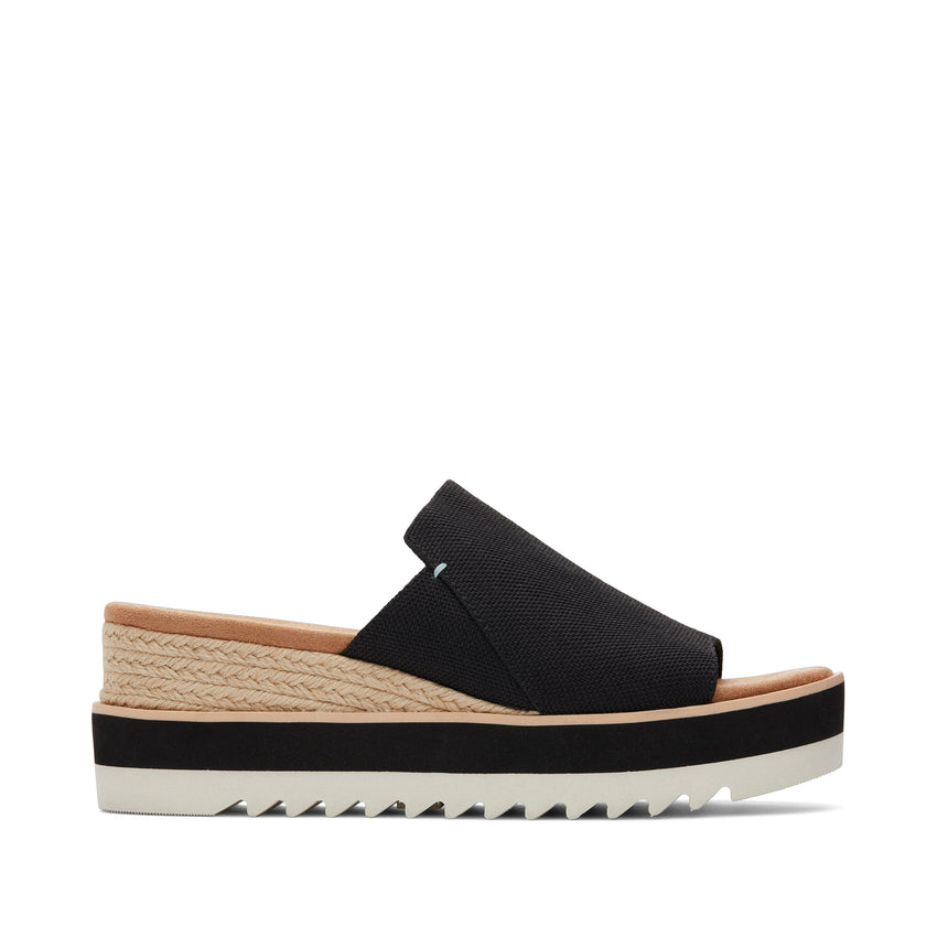 Diana Canvas Mule Wedge Sandal