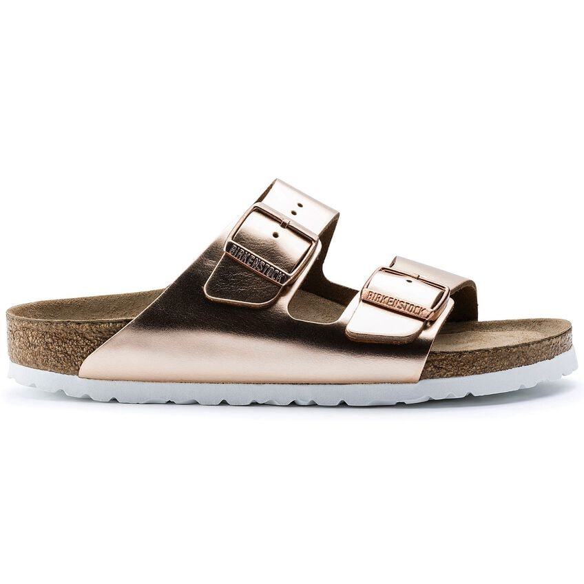 Women's Arizona Soft Footbed Leather Metallic Sandals