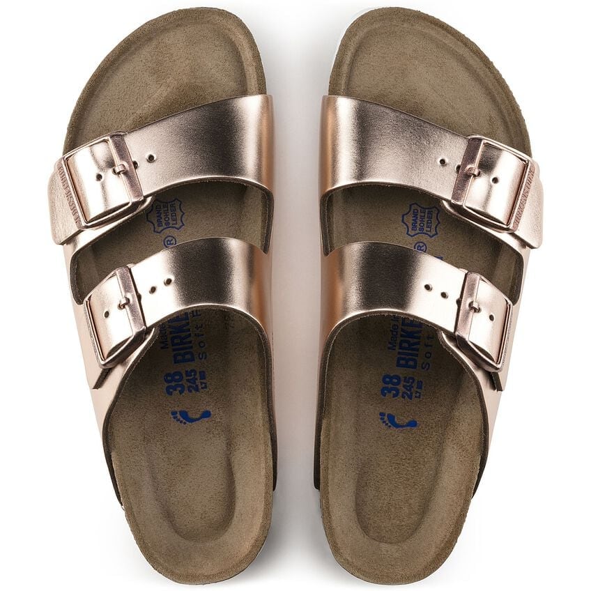 Women's Arizona Soft Footbed Leather Metallic Sandals