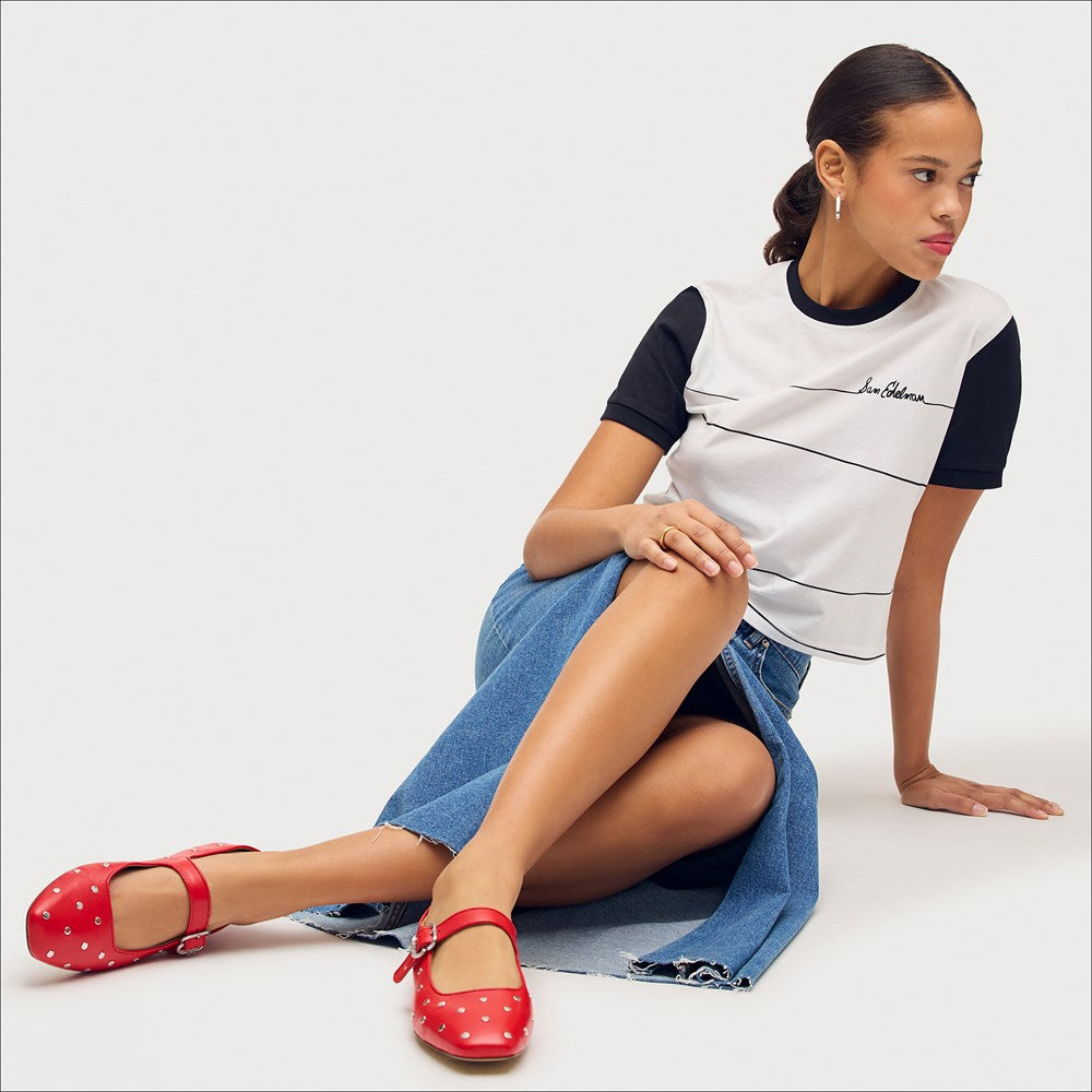 Michaela Stud Mary Jane Flat