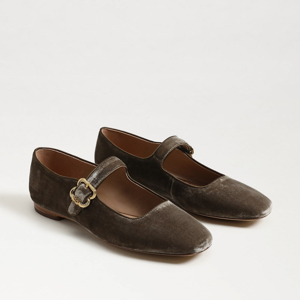 Michaela Velvet Mary Jane Flats