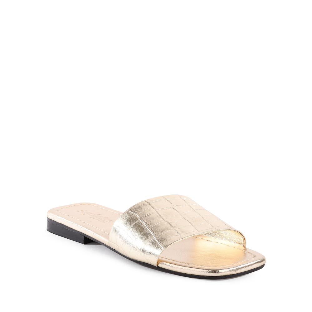Paris Metallic Slide Sandals