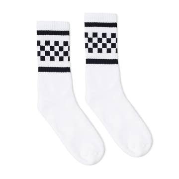 Checkered Crew White Black