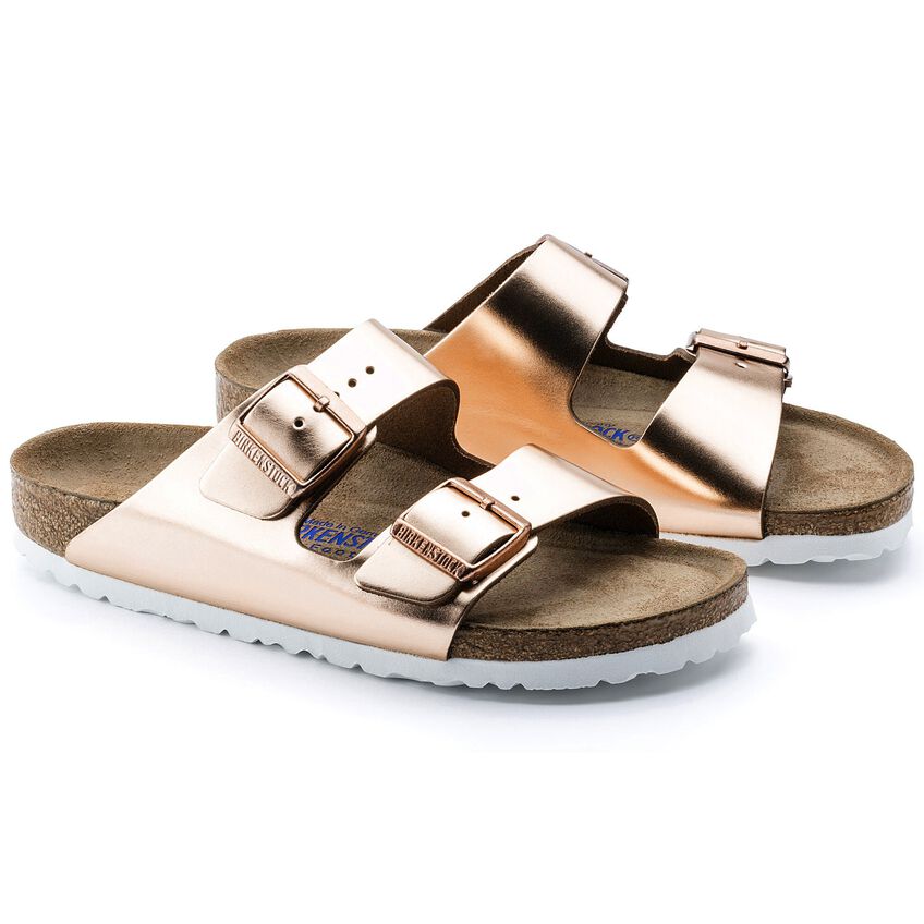 Women's Arizona Soft Footbed Leather Metallic Sandals