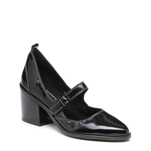 Elm Black Leather Mary Janes